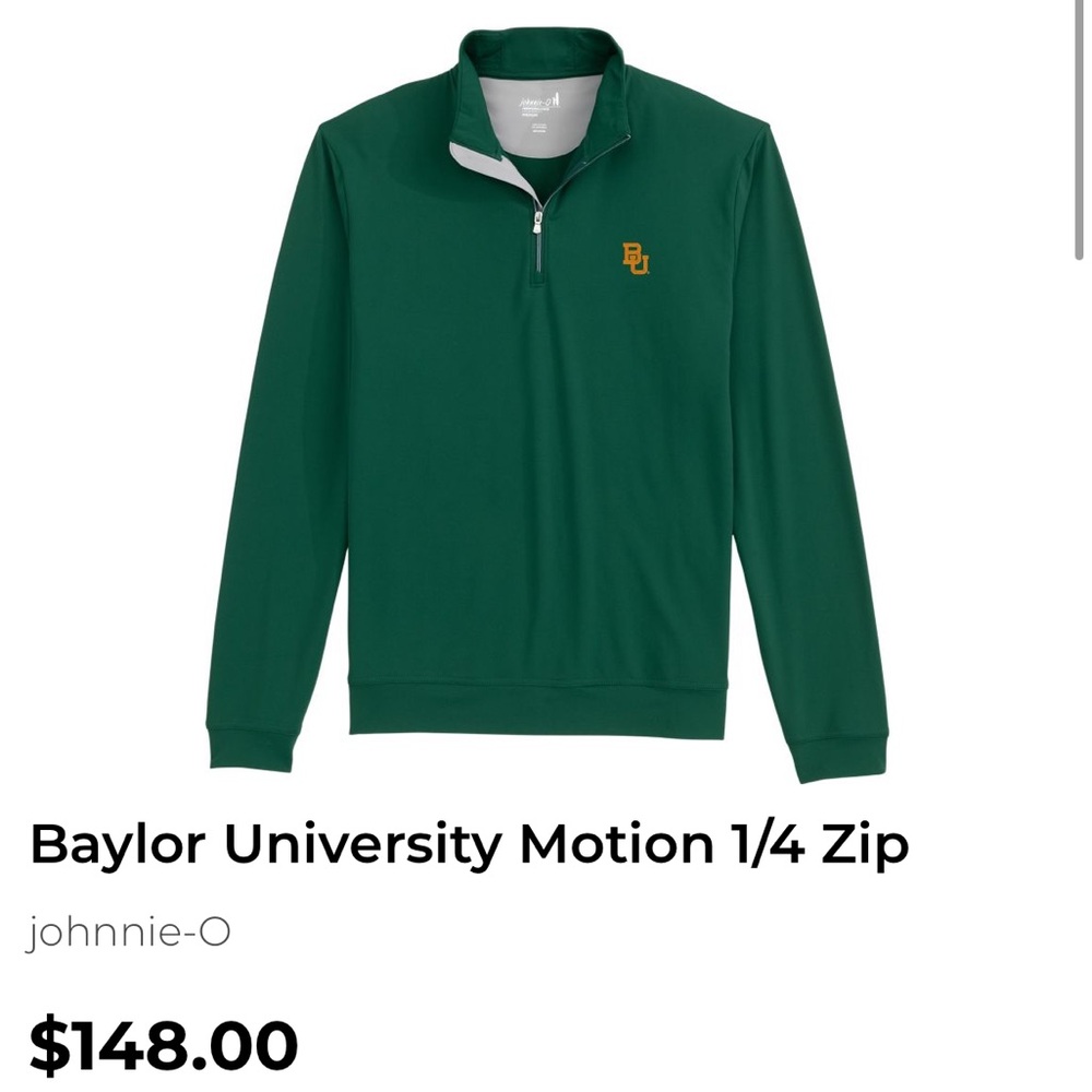 EUC Johnnie O Baylor University quarter zip pullover. Size XL